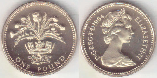 1984 Great Britain 1 Pound (Proof) A004303